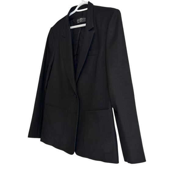 Vintage Levis Black Blazer Women Sz Medium 80s Single Breasted Dacron Polyester - Picture 16 of 16